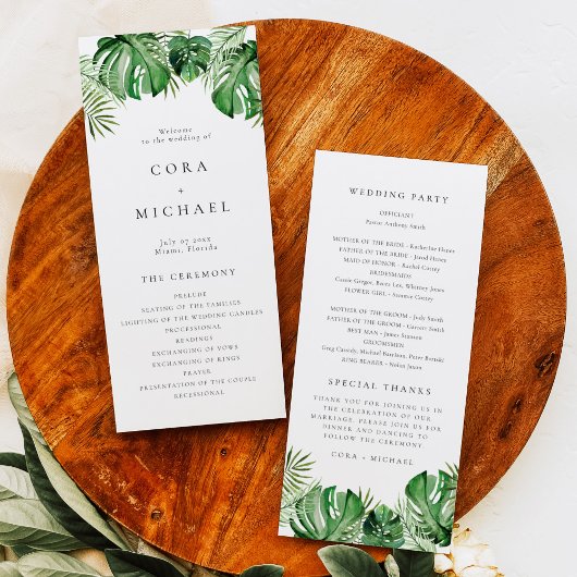 CORA Tropical Beach Bestemming Trouwprogramma Programmakaart