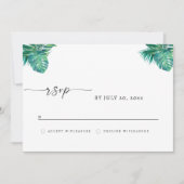 CORA Tropical Beach Leaf RSVP  Save The Date (Voorkant)
