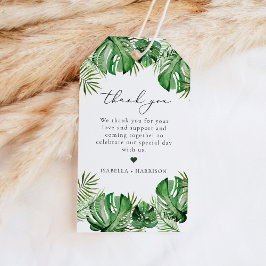 CORA Tropical Beach Waterverf Palm Leaf Island Cadeaulabel