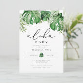 CORA Tropical Palm Aloha Baby Baby shower Kaart (Staand voorkant)
