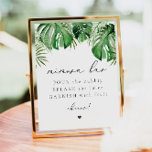 CORA Tropical Palm Beach Thmed Mimosa Bar Sign Poster<br><div class="desc">Deze mimosa sjabloon van het barteken kenmerkt de tropische palmbladeren van de waterverf en een elegante manuscriptdoopvont. Bewerk de *most* formuleringen eenvoudig om deze aan te passen aan de gebeurtenis. Dit mimosa barbord is perfect voor je strand vrijgezellenfeest,  je doelbruiloft,  je tropische bachelorette of een andere speciale drink.</div>