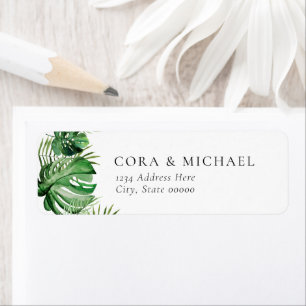 CORA Tropical Waterverf Palm Beach Retouradres Etiket