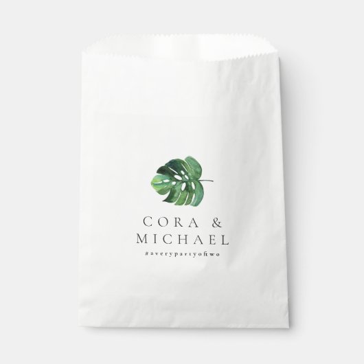 CORA tropisch strand palmblad bestemming bruiloft Bedankzakje (Voorkant)