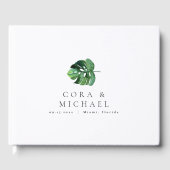 CORA tropisch strand palmblad bestemming bruiloft Gastenboek (Voorkant)