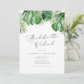 CORA Tropische Waterverf Palm Leaf Bachelorette Kaart (Staand voorkant)