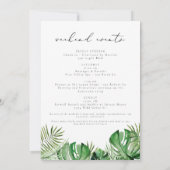 CORA Tropische Waterverf Palm Leaf Bachelorette Kaart (Achterkant)