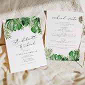 CORA Tropische Waterverf Palm Leaf Bachelorette Kaart