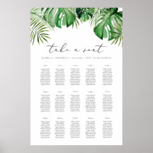 CORA Tropische Waterverf Palm Leaf Seating Chart