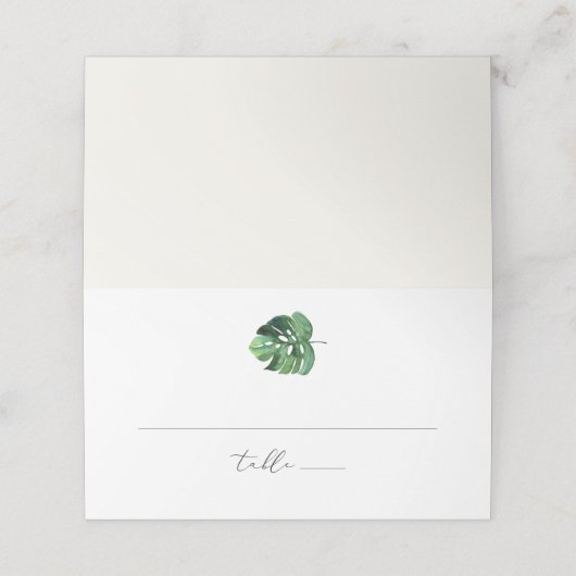 CORA tropische Waterverf Palm Leaf Simple Minimal Plaatskaartje (Buitenkant ongevouwen)