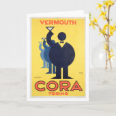 Cora Vermouth Torino -  Adverteren Poster Kaart (Gele Bloem)