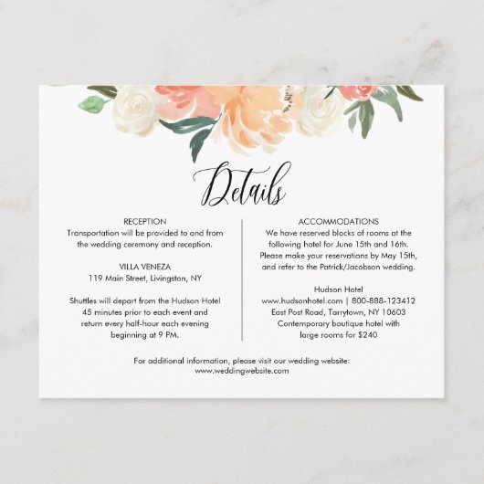 CORA Wedding Details Accommodatie Enclosure Kaart (Voorkant)