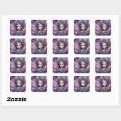 CORA ~ WOW! Fairy roze blauwe lavendel ~ Vierkante Sticker (Vel)