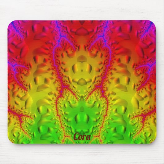 CORA ~ Zany Shades Paars Green Red Yellow Muismat (Voorkant)