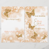 Coraal goudvlinderbruiloftsprogramma (Achterkant)