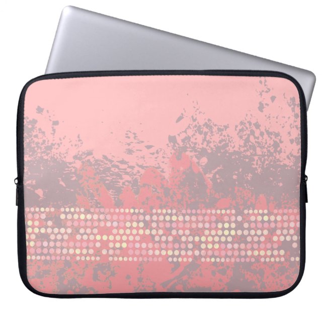 coraalroze surf dot laptop hoesje sleeve (Voorkant)