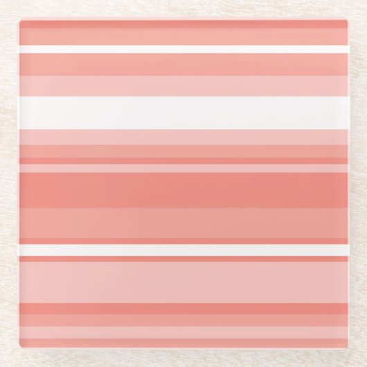 Coraalstrepen Glazen Onderzetter (Voorkant)