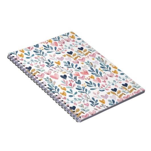 Corações em aquarela notitieboek (Rechterzijde)