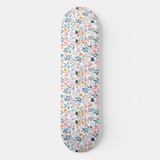 Corações em aquarela persoonlijk skateboard (Voorkant)