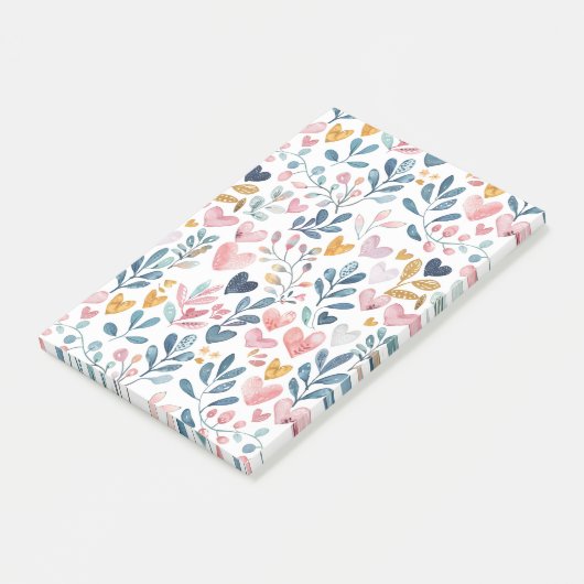 Corações em Aquarela Post-it® Notes (Schuin)