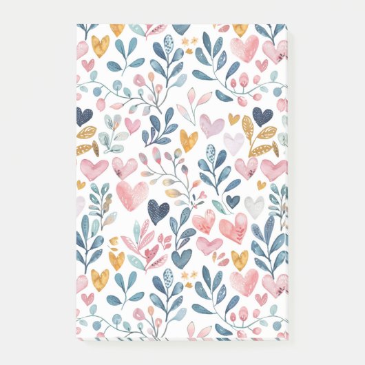 Corações em Aquarela Post-it® Notes (Voorkant)