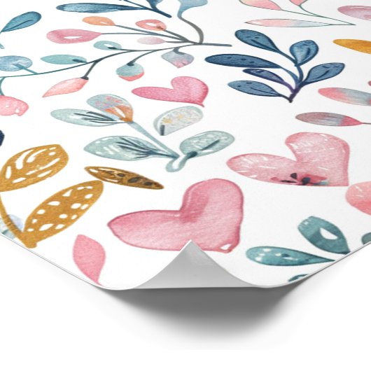 Corações em aquarela poster (Hoek)