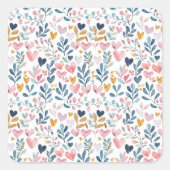 Corações em aquarela vierkante sticker (Voorkant)