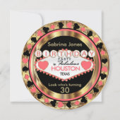 Coral 00th Birthday Party - DIY City & State Kaart (Voorkant)