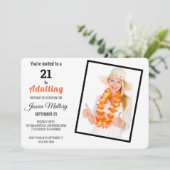 Coral 21 & Volwassen 21ste Verjaardagsfeest Kaart (Staand voorkant)