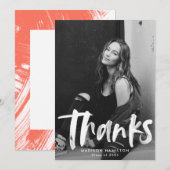 Coral | Abstract Foto Afstuderen Hartelijk dank Bedankkaart (Voorkant / Achterkant)