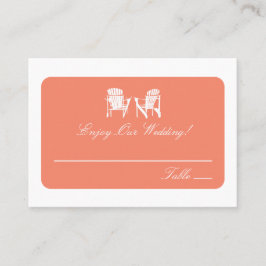 Coral Adirondack Stoelen Bruiloft Escort Kaart Plaatskaartje