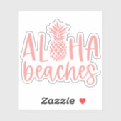 Coral | Aloha stranden tropische zomer ananas Sticker (Vel)