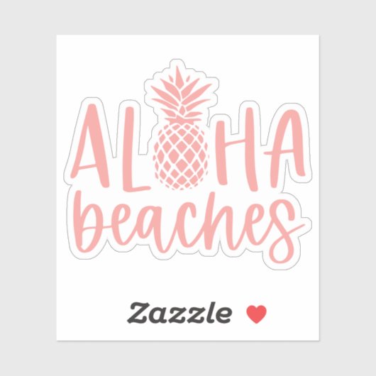 Coral | Aloha stranden tropische zomer ananas Sticker (Vel)