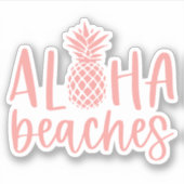 Coral | Aloha stranden tropische zomer ananas Sticker (Voorkant)