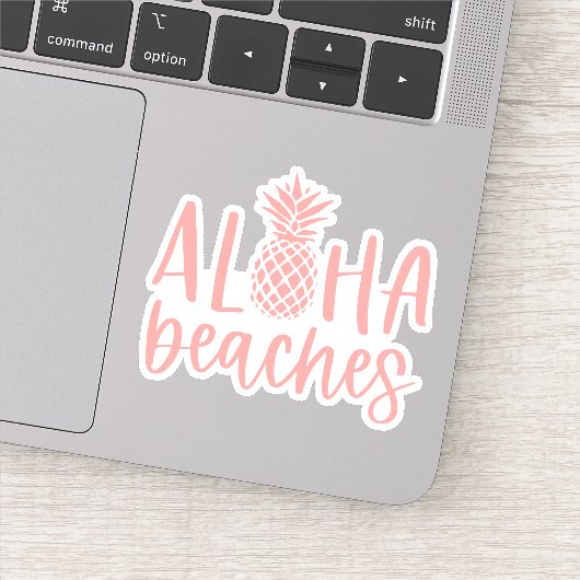 Coral | Aloha stranden tropische zomer ananas Sticker (Detail)