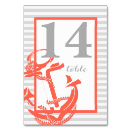 Coral Anchor Table Number Kaart