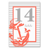 Coral Anchor Table Number Kaart (Voorkant)