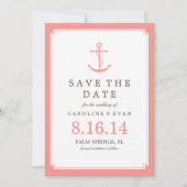 Coral Anchor Wedding Save the Date (Voorkant)
