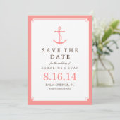 Coral Anchor Wedding Save the Date (Staand voorkant)