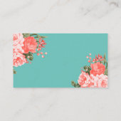 Coral and Blauwgroen Wedding Flower - Wedding Webs Informatiekaartje (Achterkant)