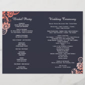 Coral and Blue Blooming Elegance Wedding Programs (Achterkant)