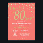 Coral and Gold 80th Birthday Diamond Kaart<br><div class="desc">80e verjaardag uitnodiging met Coral en Gold Glitter Diamond achtergrond. Gold Confetti. Volwassen verjaardag. Mannelijke Mannen of vrouwen: Birthday. Voor verdere aanpassing,  te klikken gelieve de knoop "van de Aanpassing het"en ons ontwerphulpmiddel te gebruiken om deze sjabloon te wijzigen.</div>