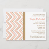 Coral and Gold Chevron Couples Wedding Shower Kaart (Voorkant)
