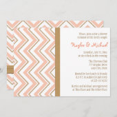 Coral and Gold Chevron Couples Wedding Shower Kaart (Voorkant / Achterkant)
