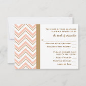 Coral and Gold Chevron Wedding RSVP-reactiekaarten RSVP Kaartje (Voorkant)