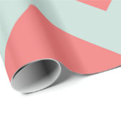 Coral and Mint Green Chevron Wrapping Paper Cadeaupapier (Rol Hoek)
