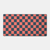 Coral and navy checkerboard pattern bureaumat (Voorkant)