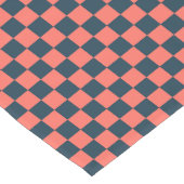 Coral and navy checkerboard pattern korte tafelloper (Hoek)