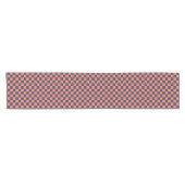 Coral and navy checkerboard pattern korte tafelloper (Horizontaal)