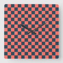 Coral and navy checkerboard pattern
