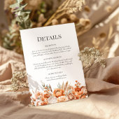 Coral and Peach Dry Flower Wedding Details Kaart